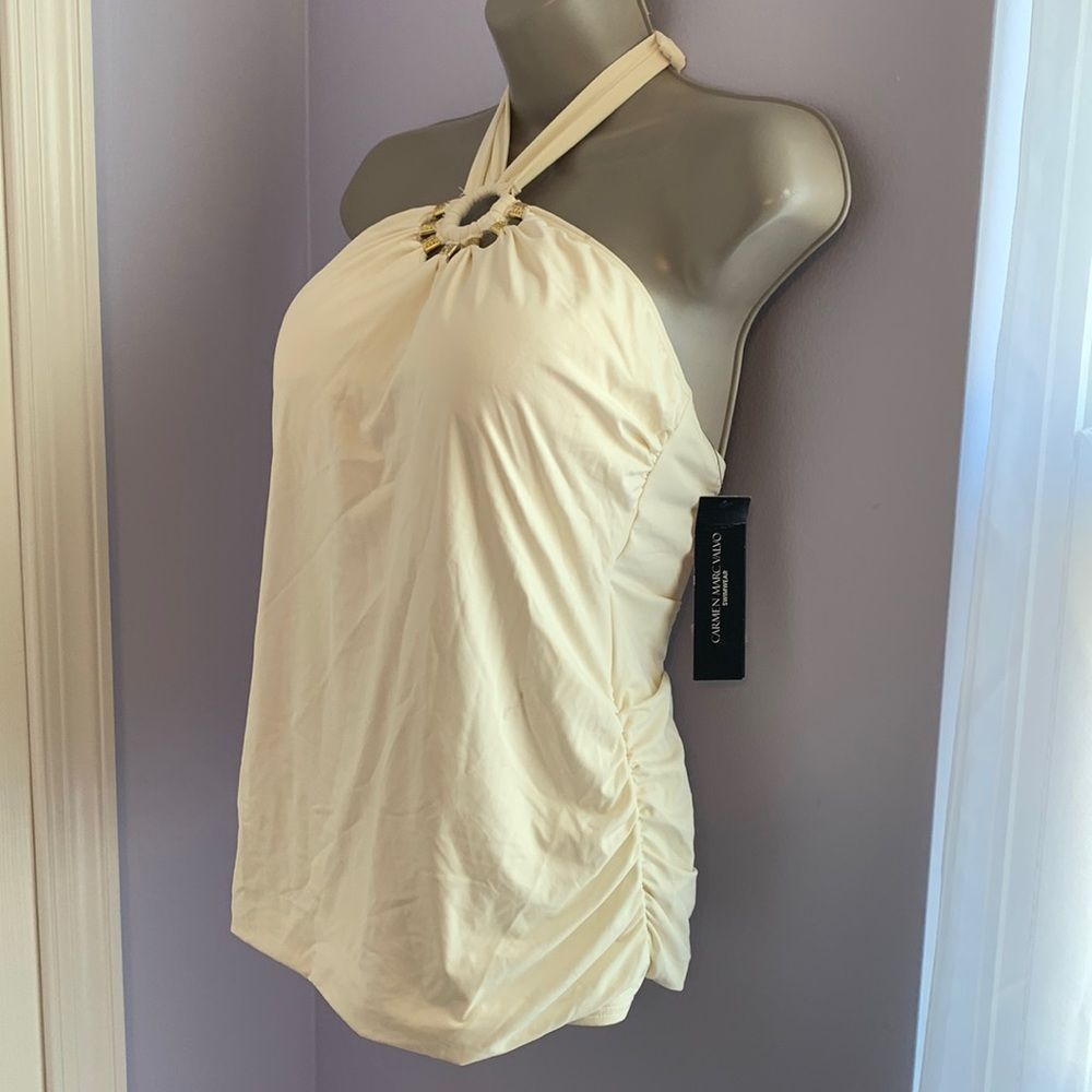 Carmen Marc Valvo Swimsuit Top Bra Swimwear L